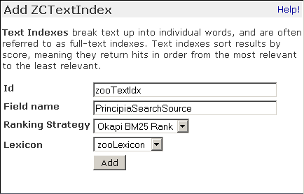ZCTextIndex add form