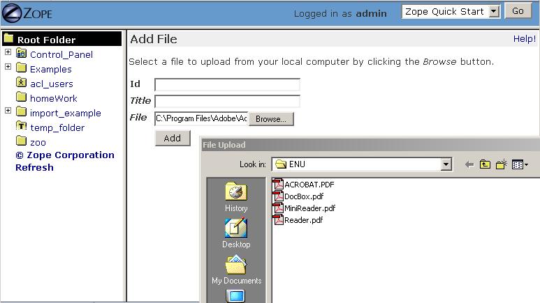 Adding a PDF File Object